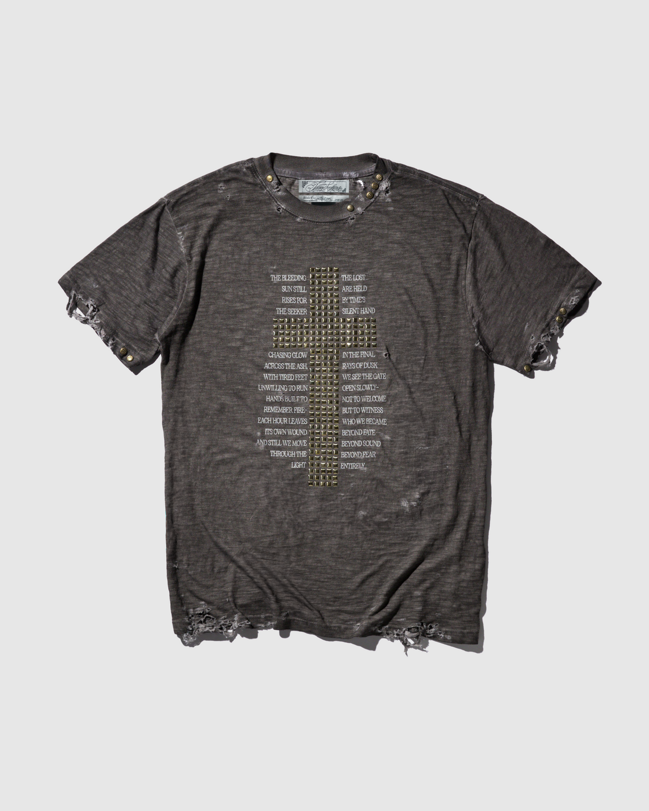 BLEEDING SUN SPRAY WASHED BLACK T-SHIRT
