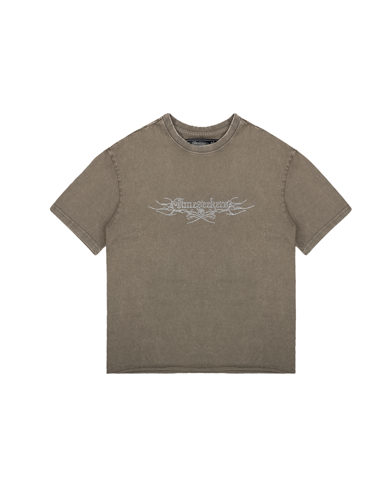 DEADLY CURSE RHINESTONE T-SHIRT KHAKI